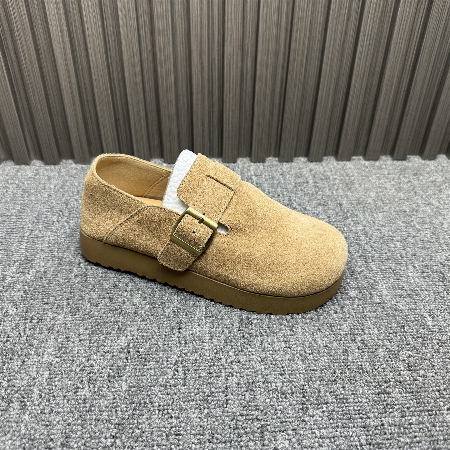 撤柜处理全牛反绒博肯鞋女2025年新款厚底百搭时尚一脚蹬懒人单鞋 - 图3