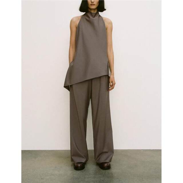 ZA ຊຸດສອງສິ້ນຂອງແມ່ຍິງ halter neck minimalist top 8346330 ໂສ້ງຂາກວ້າງວ່າງ 8306330