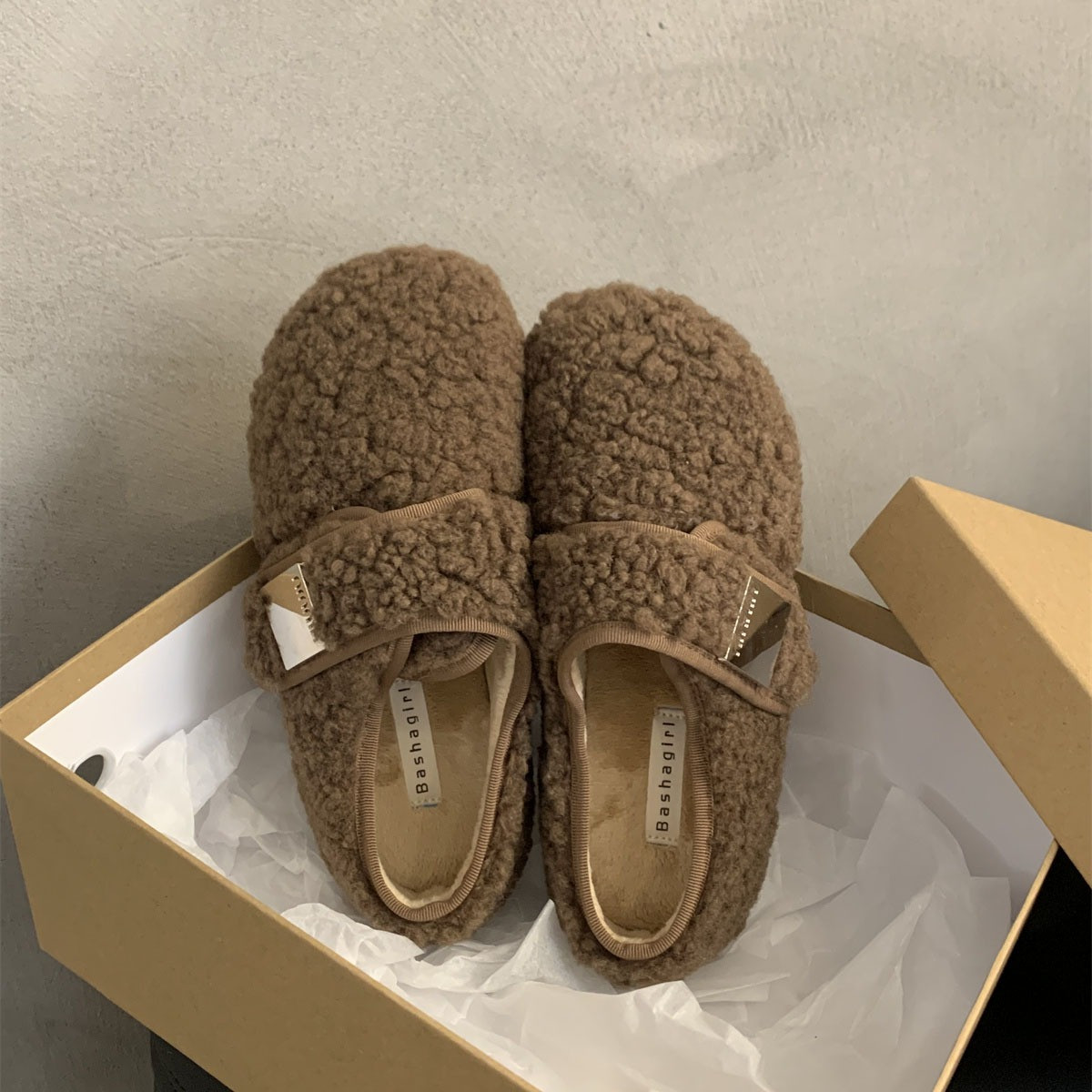 平底羊羔毛毛鞋女外穿2024新款秋冬玛丽珍豆豆鞋加绒保暖孕妇棉鞋,淘宝优惠券,粉丝福利购,淘宝优惠卷