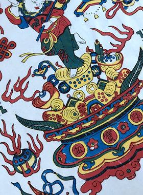 手工木版年画武强一品黄金万两