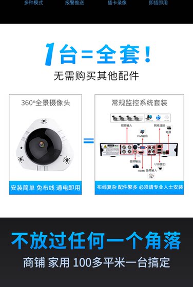 Baoqi 360 degree panoramic wifi night vision camera