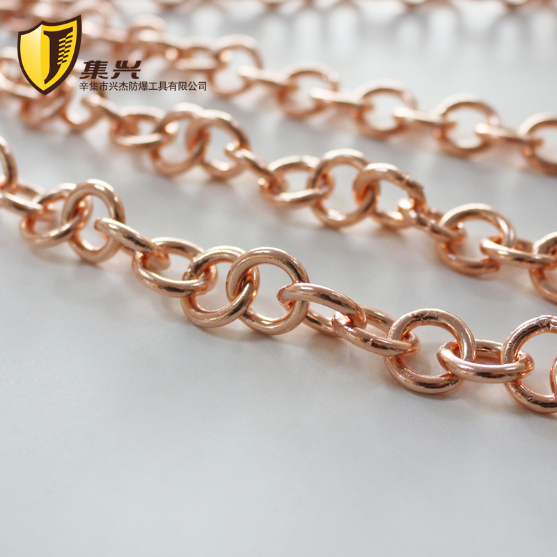 紫铜链条3mm直径纯铜工业铜铜链子服饰包包配件 链条导静电接地线 - 图0