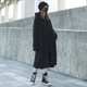 过膝长款宽松毛呢外套秋冬黑色呢子大衣暗黑系山本风女装酷飒炸街
