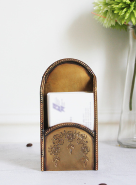 美式风进口黄铜热卖大容量名片盒