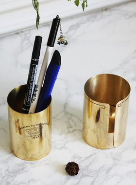 北欧风进口黄铜热卖皇冠金箍笔筒