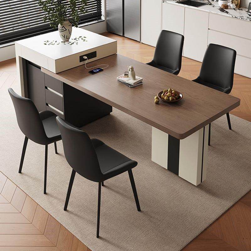 简约岩板伸缩岛台餐桌家用小户型现代可摺叠多功能岩板吃饭桌子,淘宝优惠券,粉丝福利购,淘宝优惠卷
