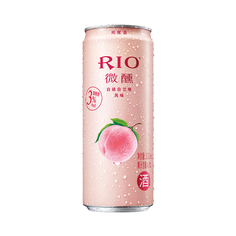 锐澳师捷专卖店RIO锐澳微醺鸡尾酒白桃乳酸菌330ml*24罐预调洋酒果酒套装整箱3