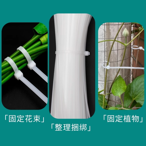花中情白色塑料尼龙扎带鲜花包装花束材料绑扎带自锁式捆扎带花店 - 图2