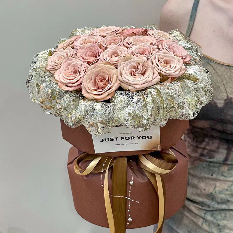 花中情 新款镂空鎏金纱鲜花包装纸亮片网纱花艺diy材料花店包花纸,淘宝优惠券,粉丝福利购,淘宝优惠卷