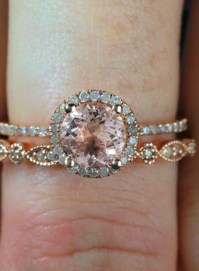 新款热卖 超闪锆石女士对戒 欧美时尚求婚订婚戒指首饰