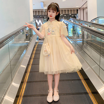 Hanfu Girls Dress Summer 2022 New Foreign Style Chinese Style Cheongsam Big Boy Skirt Childrens Princess Skirt Summer