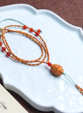 精雕橄榄核复古DIY手持链长款念佛珠串毛衣项链男女士脖挂吊坠饰