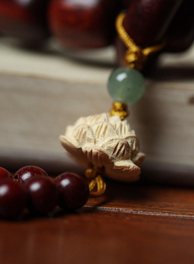 赞比亚小叶紫檀老型桶珠文玩手串跑环吊坠血檀木男女士佛珠手链持