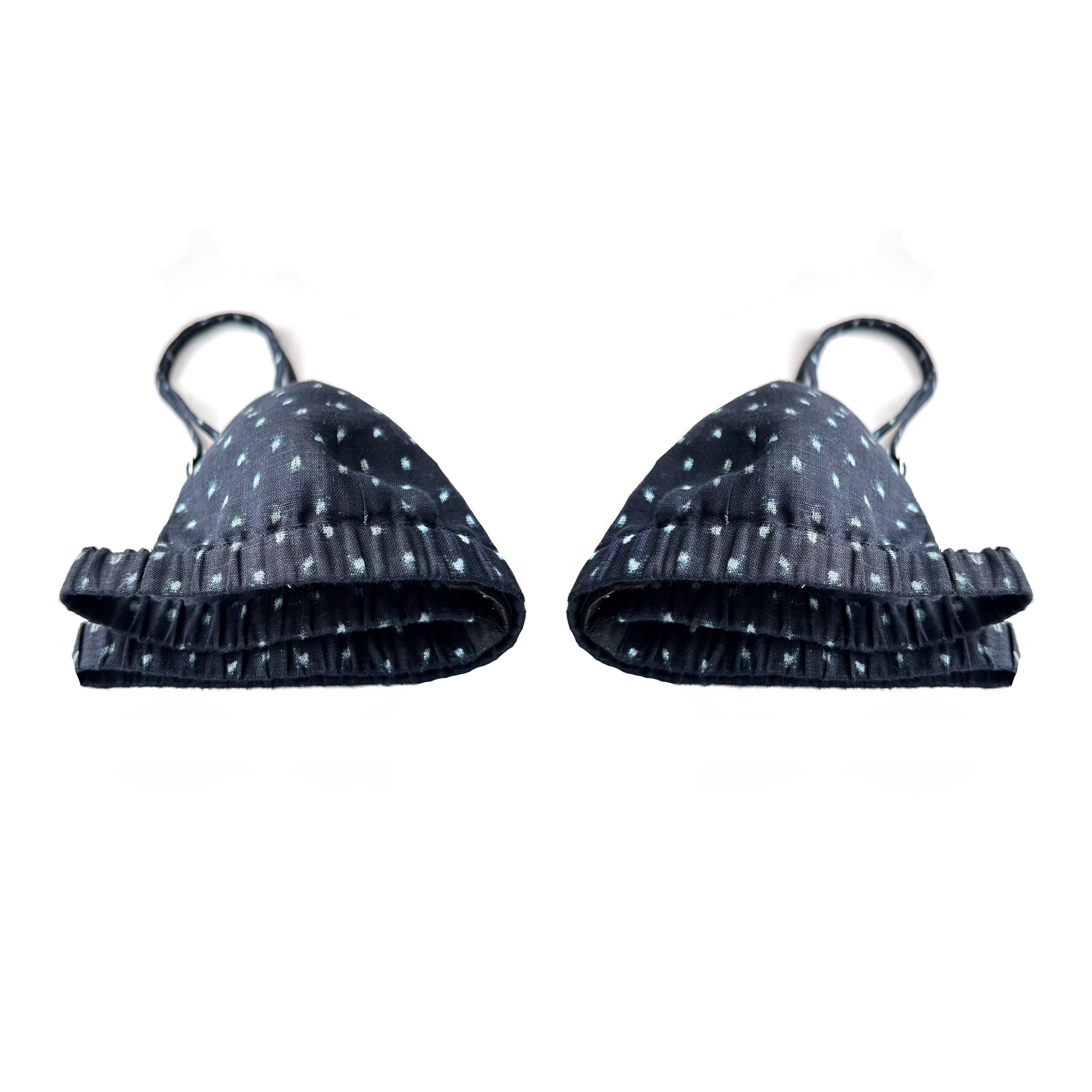 陈小满纯亚麻蓝色无钢圈透气防凸点三角杯文胸小胸棉法式内衣,淘宝优惠券,粉丝福利购,淘宝优惠卷