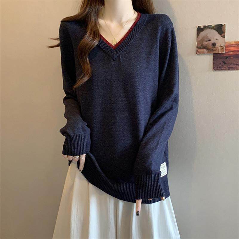 春秋大码胖mm宽松遮肉显瘦v领长袖针织打底衫女内搭减龄女1230n,淘宝优惠券,粉丝福利购,淘宝优惠卷