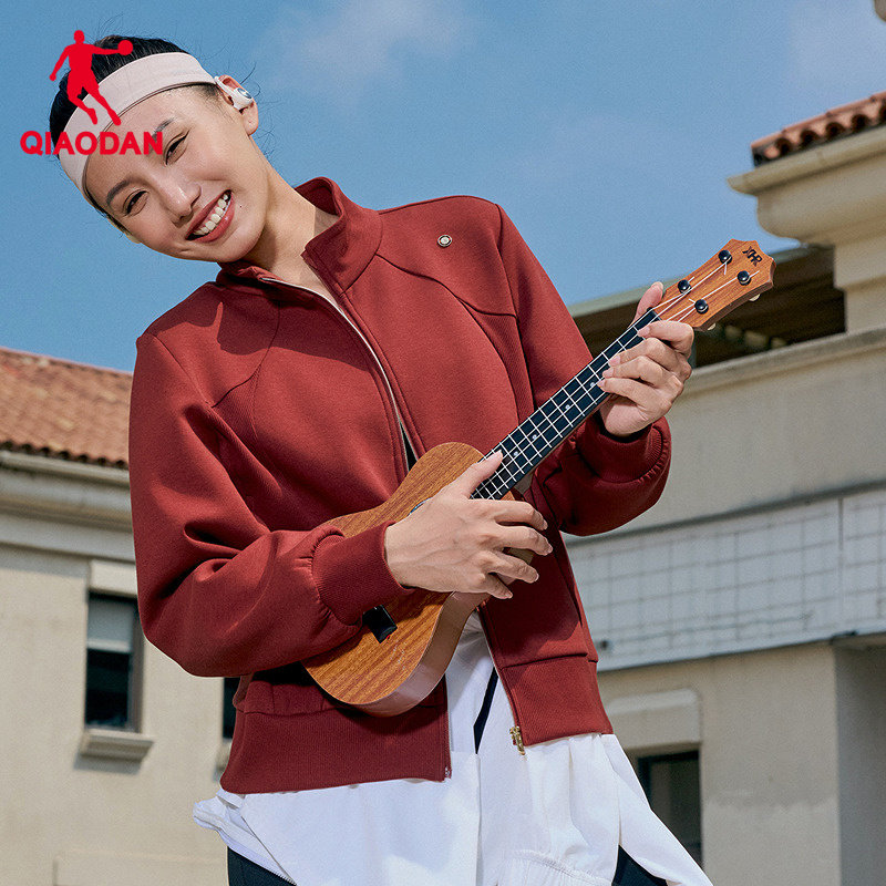 乔丹针织开衫休闲风立领宽松型运动外套长袖商场同款女士通勤上衣,淘宝优惠券,粉丝福利购,淘宝优惠卷