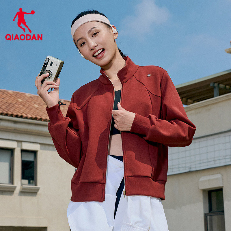 乔丹针织开衫休闲风立领宽松型运动外套长袖商场同款女士通勤上衣,淘宝优惠券,粉丝福利购,淘宝优惠卷