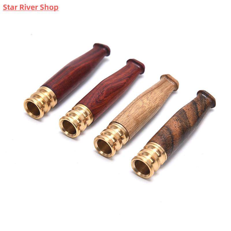 1pc Cigarette Holder Smoking Pipe Bit Straight Filter Wooden - 图2