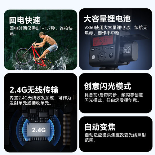 【入会领豪礼】神牛TT350/V350机顶闪光灯尼康索尼a7m2单反微单富士XT4 XT5相机热靴外置a7r4 理光复古闪光灯 - 图3