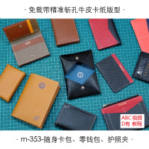 Inkland Leather Art Carry-on Bag Zero Wallet Passport Clip Type Drawings Passport Clip card Pack Drawing m-353