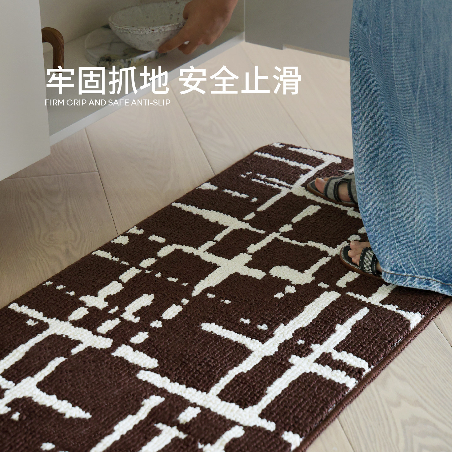 赛波斯可水洗厨房垫防水吸油耐脏防滑轻奢高级意式极简长条地垫,淘宝优惠券,粉丝福利购,淘宝优惠卷