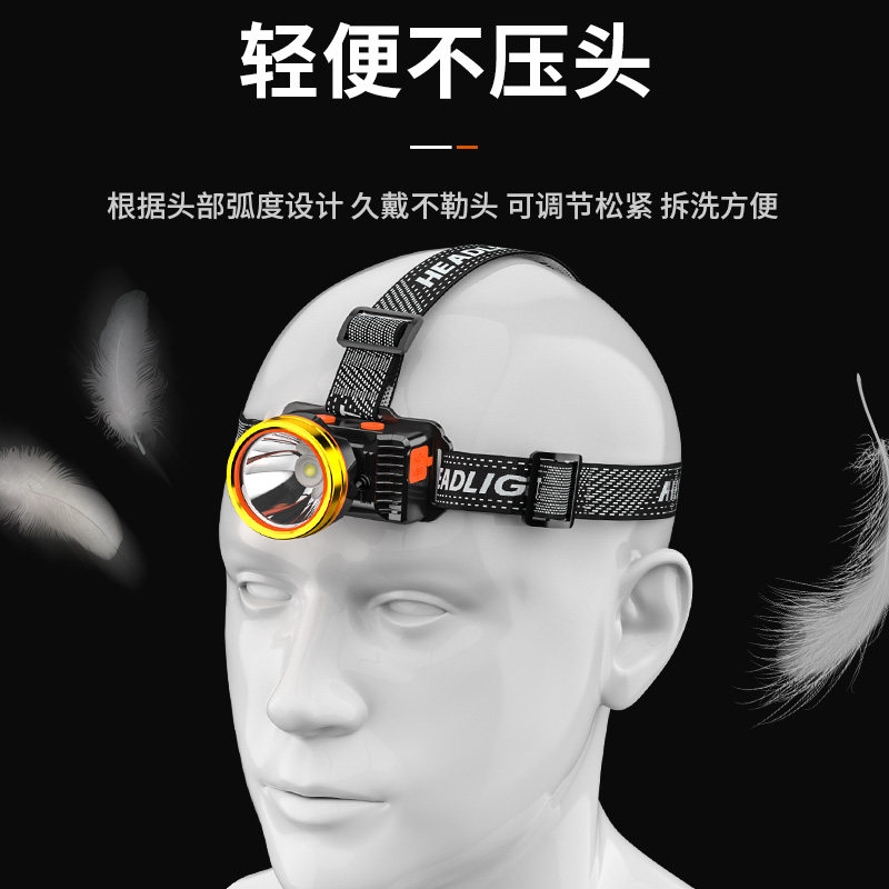 夜钓鱼强光充电超亮头戴式疝气头灯 aic头灯