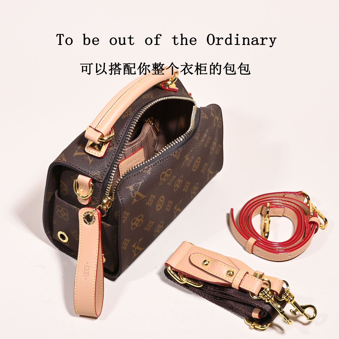 质感老花波士顿枕头包2026新款手提女包休闲通勤大容量单肩斜挎包,淘宝优惠券,粉丝福利购,淘宝优惠卷