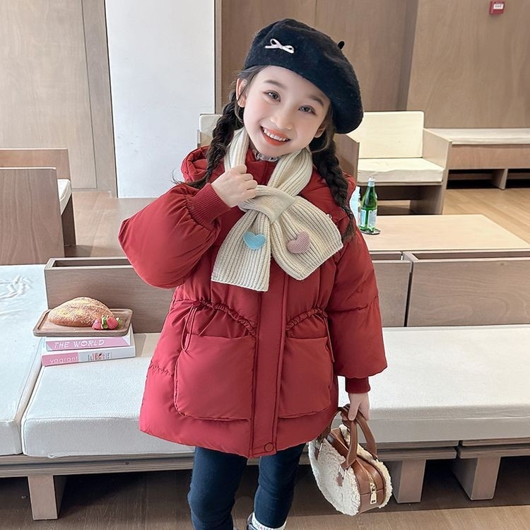 女童洋气甜美加厚保暖连帽棉服外套2025冬季新款PZ040昭,淘宝优惠券,粉丝福利购,淘宝优惠卷