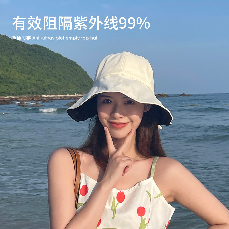 遮阳帽子女2025新款防晒帽防紫外线夏季遮脸骑车太阳帽女士渔夫帽