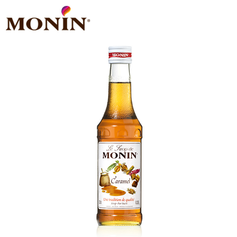 莫林MONIN 焦糖风味糖浆玻璃瓶装250ml奶茶原料调酒调味奶茶咖啡 - 图0