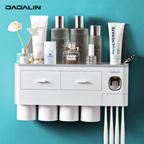 JAJALIN toothbrush rack dental cup hanging wall-free wall-mounted wall-mounted tooth suit one-piece squeeze toothpaste