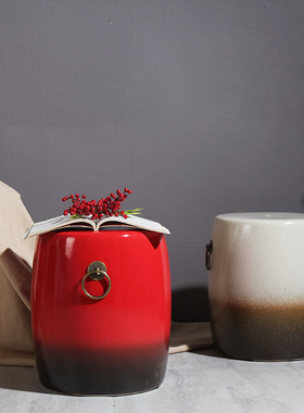 KINGSKANG陶瓷民族风鼓凳摆件