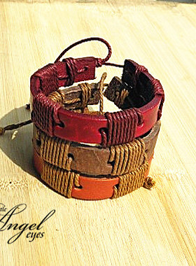 韩版真皮情侣手环特价