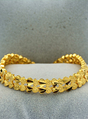 镀金双爱心手链新款欧