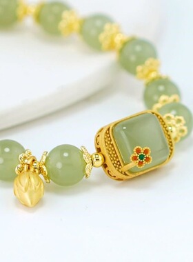 步步生莲方糖莲蓬手链女夏小众设计