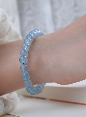 天然海蓝宝手链ins水晶少女