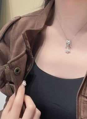 超闪锆石星星吊坠项链精致高级感小众锁骨链时尚轻奢秋冬新款配饰