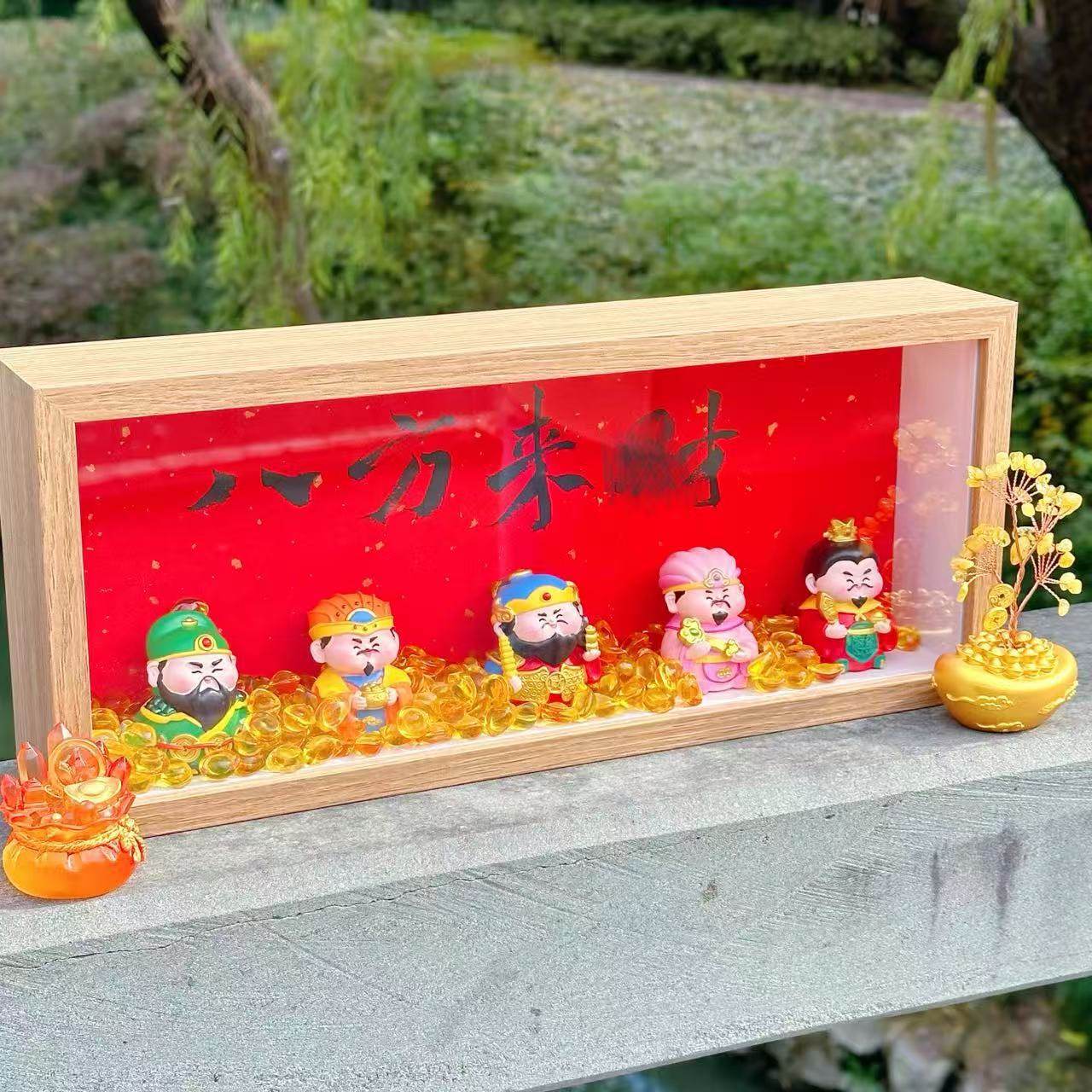 杭州八方来财五连相框五路财爷八方来财手写相框桌面摆件新年礼品,淘宝优惠券,粉丝福利购,淘宝优惠卷