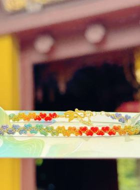 杭州灵隐文创2025年新款端午爱心鱼尾手绳锦鲤手工编织五彩绳手链