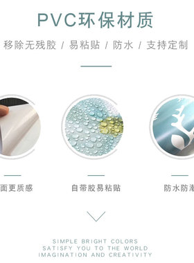 卡通毛球网红冰箱贴纸自粘冰箱贴纸装饰贴画全贴翻新遮丑冰箱贴纸