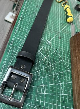5.5毫米厚美鞍皮带男士腰带百搭休闲黑色裤带4公分宽