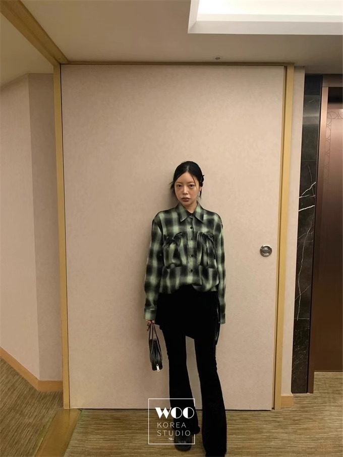 Exclusive type韩国个性复古丝绒绑带短裙+松紧腰休闲裤两件套装-图2