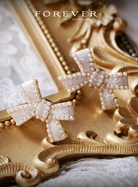 蝴蝶结人造珍珠项链轻奢锁骨链女