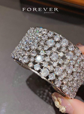 奢华锆石手镯手链超闪女新娘结婚