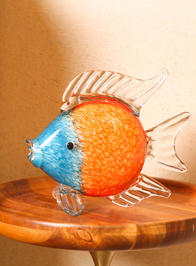 琉璃鱼摆件轻奢家居装饰品