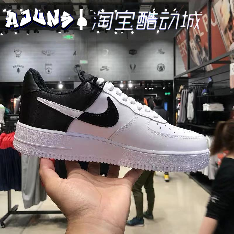 Nike/耐克 AIR FORCE1 AF1黑白红丝绸断钩板鞋女CK0502-600-100 - 图2