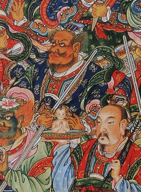 三十六天将画像 三十六天罡神将 道场水陆画神像画卷轴挂画绢布画