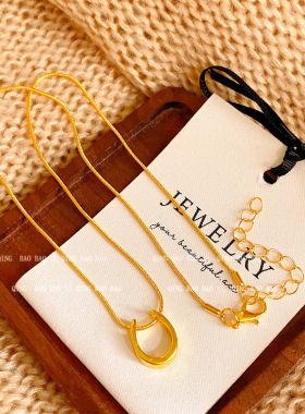 简约U型马蹄项链女2026新款秋冬毛衣链配饰轻奢小众高级感锁骨链