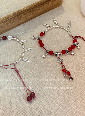 新中式半镯竹节蝴蝶手链女国风手饰学生古风小众轻奢高级感手串潮