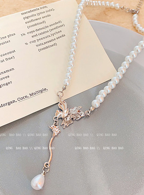 小众设计高级感珍珠项链女甜酷辣妹风简约时尚轻奢百搭锁骨链颈链